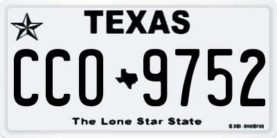 TX license plate CCO9752