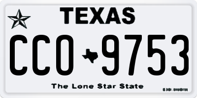 TX license plate CCO9753