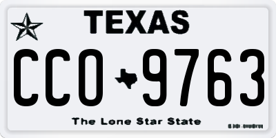 TX license plate CCO9763