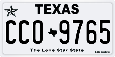 TX license plate CCO9765