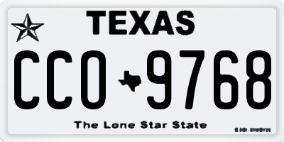 TX license plate CCO9768
