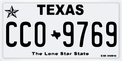 TX license plate CCO9769