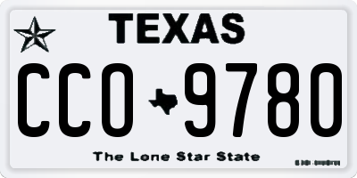 TX license plate CCO9780