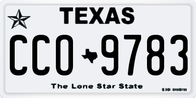 TX license plate CCO9783