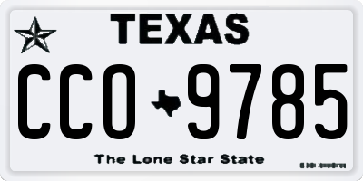TX license plate CCO9785