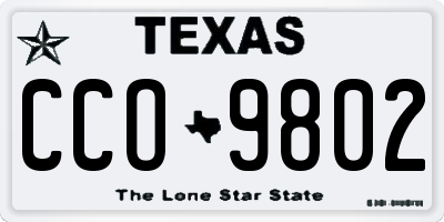 TX license plate CCO9802