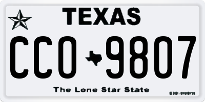 TX license plate CCO9807