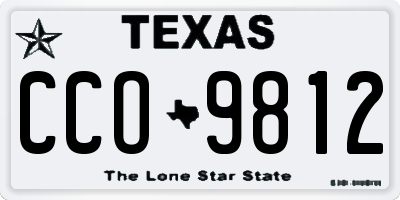 TX license plate CCO9812