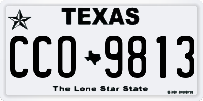 TX license plate CCO9813