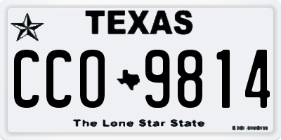 TX license plate CCO9814
