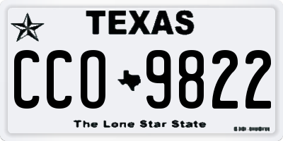 TX license plate CCO9822