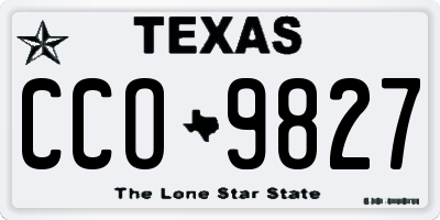 TX license plate CCO9827