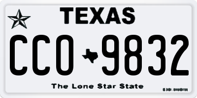 TX license plate CCO9832