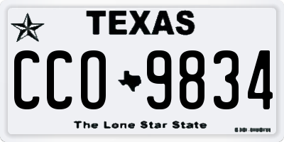 TX license plate CCO9834