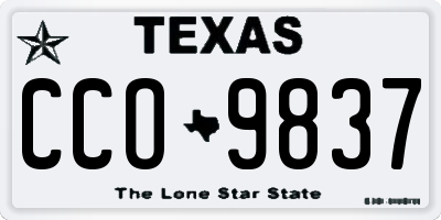 TX license plate CCO9837