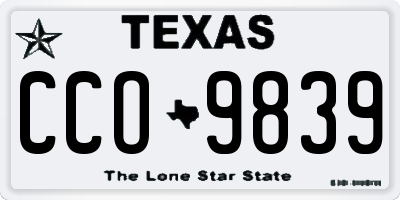 TX license plate CCO9839