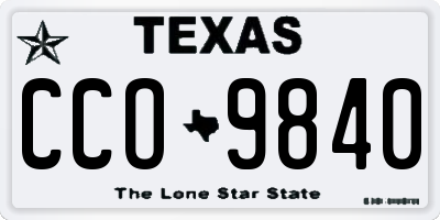 TX license plate CCO9840