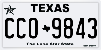 TX license plate CCO9843