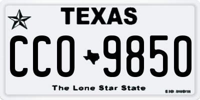 TX license plate CCO9850