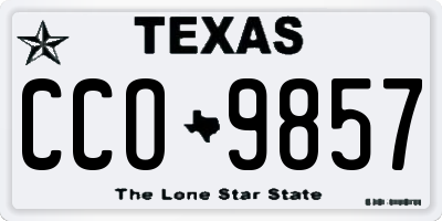 TX license plate CCO9857
