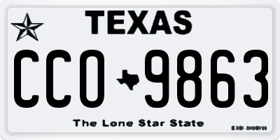 TX license plate CCO9863