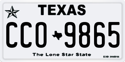 TX license plate CCO9865