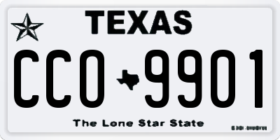 TX license plate CCO9901