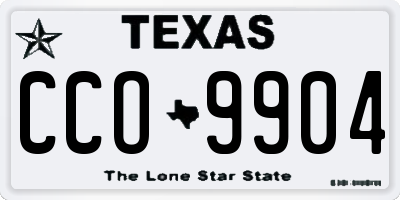 TX license plate CCO9904