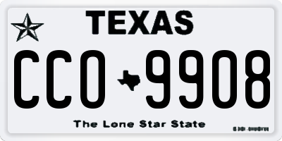 TX license plate CCO9908