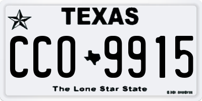 TX license plate CCO9915
