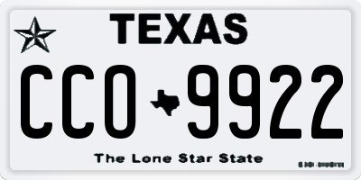 TX license plate CCO9922