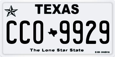 TX license plate CCO9929