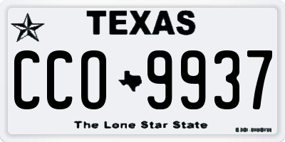 TX license plate CCO9937