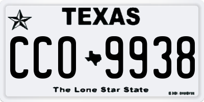 TX license plate CCO9938