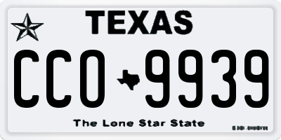 TX license plate CCO9939