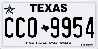 TX license plate CCO9954