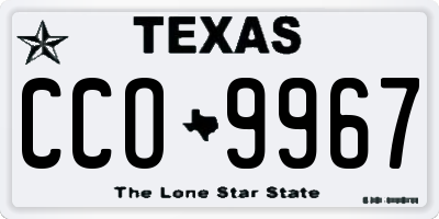 TX license plate CCO9967