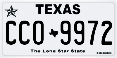 TX license plate CCO9972