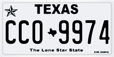 TX license plate CCO9974