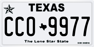 TX license plate CCO9977