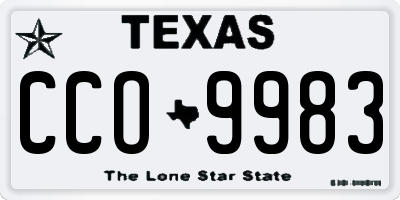 TX license plate CCO9983
