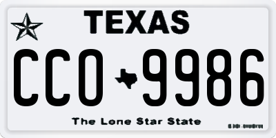 TX license plate CCO9986