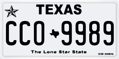 TX license plate CCO9989