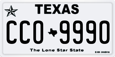 TX license plate CCO9990