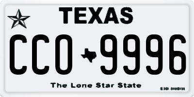 TX license plate CCO9996