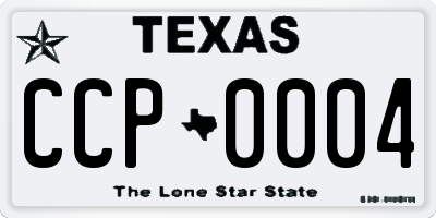 TX license plate CCP0004