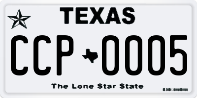 TX license plate CCP0005