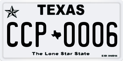 TX license plate CCP0006