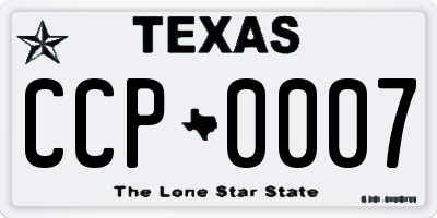 TX license plate CCP0007