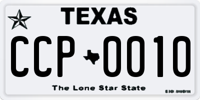 TX license plate CCP0010